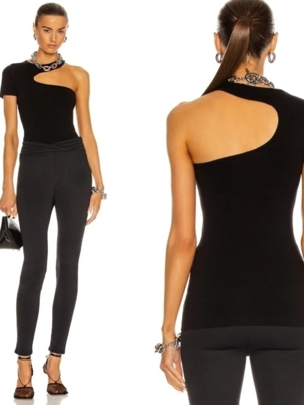 NWOT Helmut Lang Seamless Jersey Cutout Black Tee NWT Size M/L